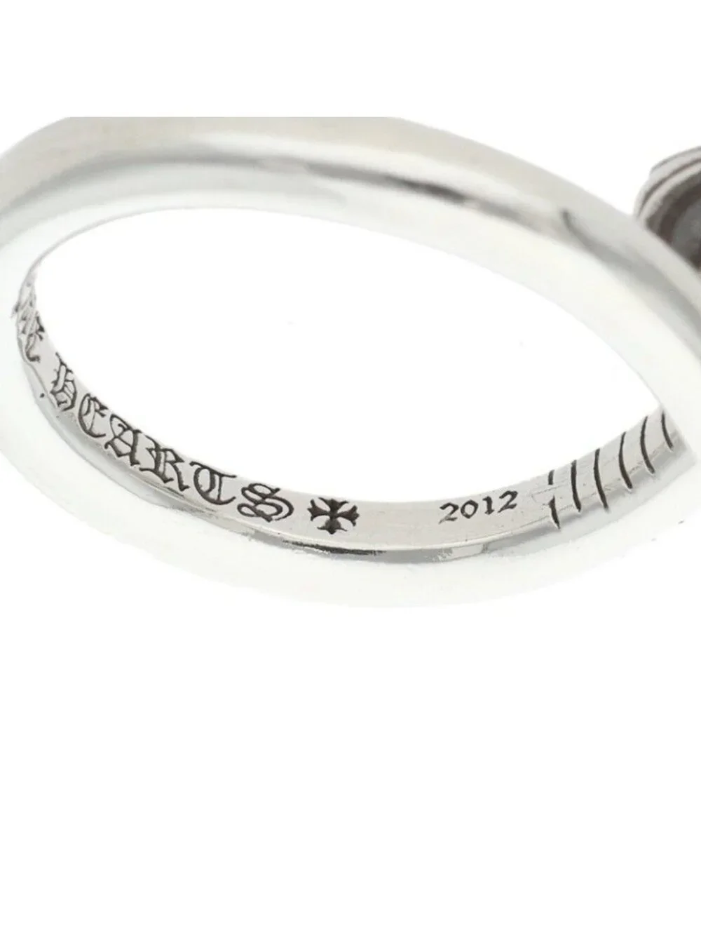 Chrome Hearts Nail Crsball Cross Ball Silver Ring